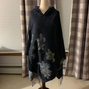 Hooded poncho/ shawl from the paper store-one size